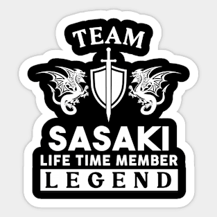 Sasaki Name T Shirt - Sasaki Life Time Member Legend Gift Item Tee Sticker
